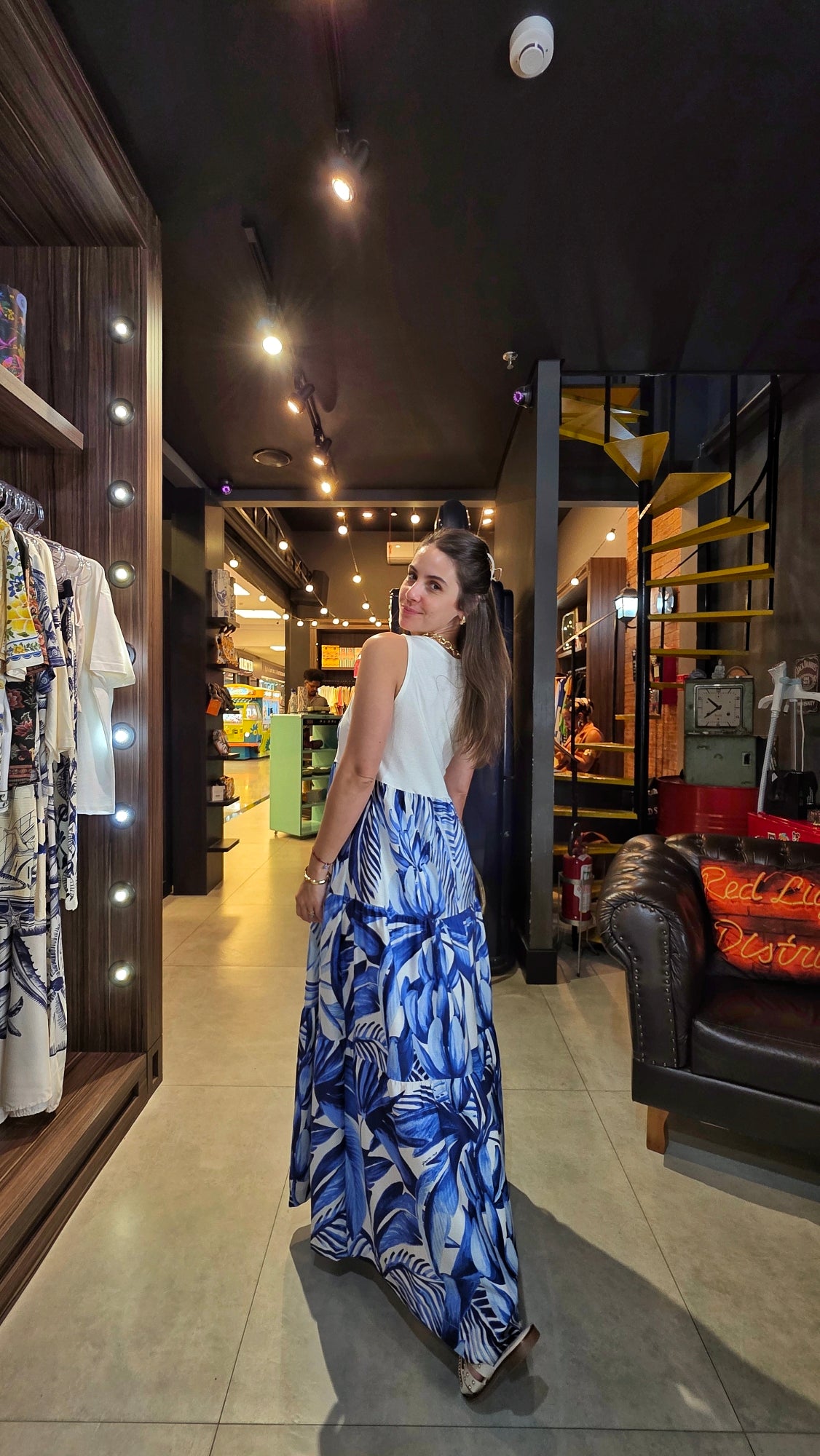 Vestido Farm Midi Portal Araras Estampado
