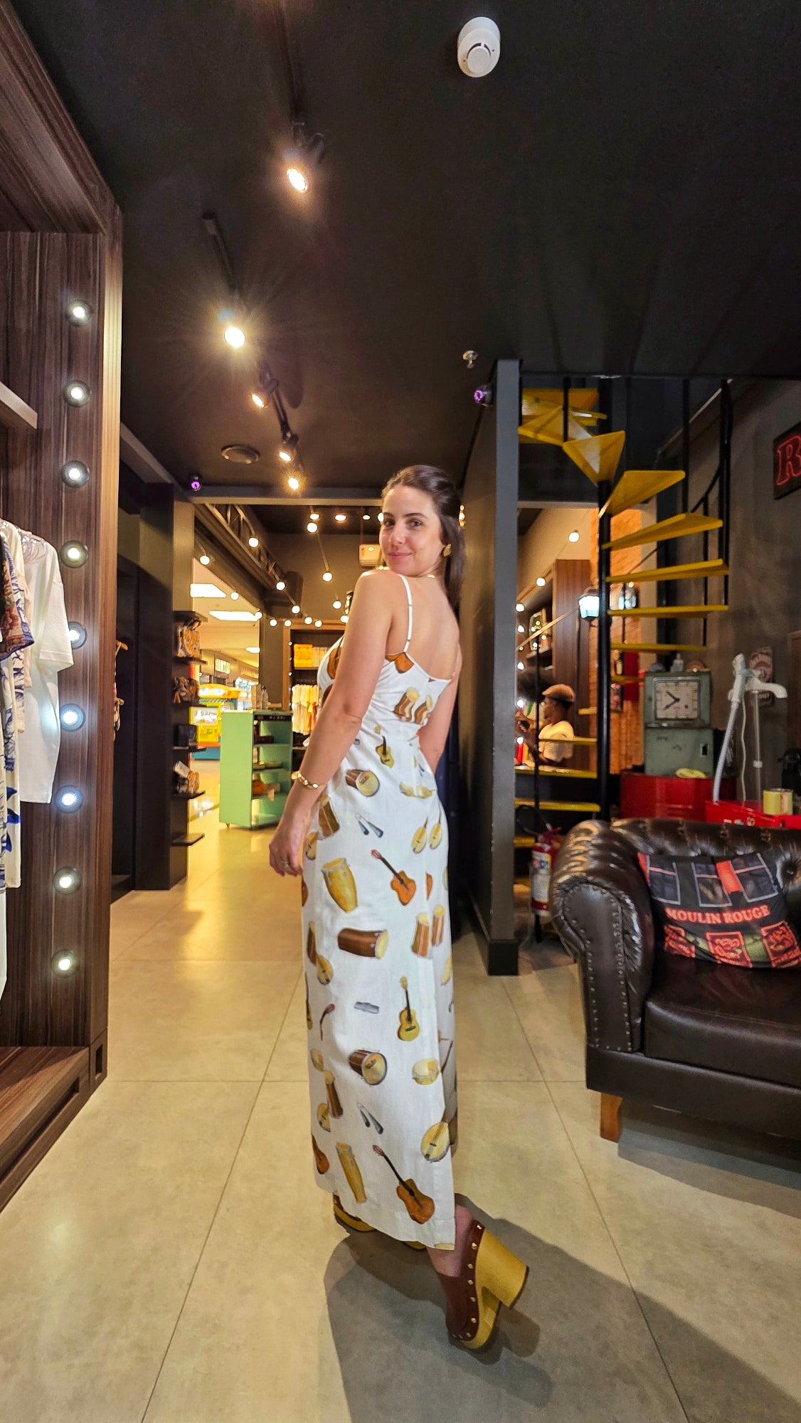 Vestido Farm Longo Som Do Rio Estampado