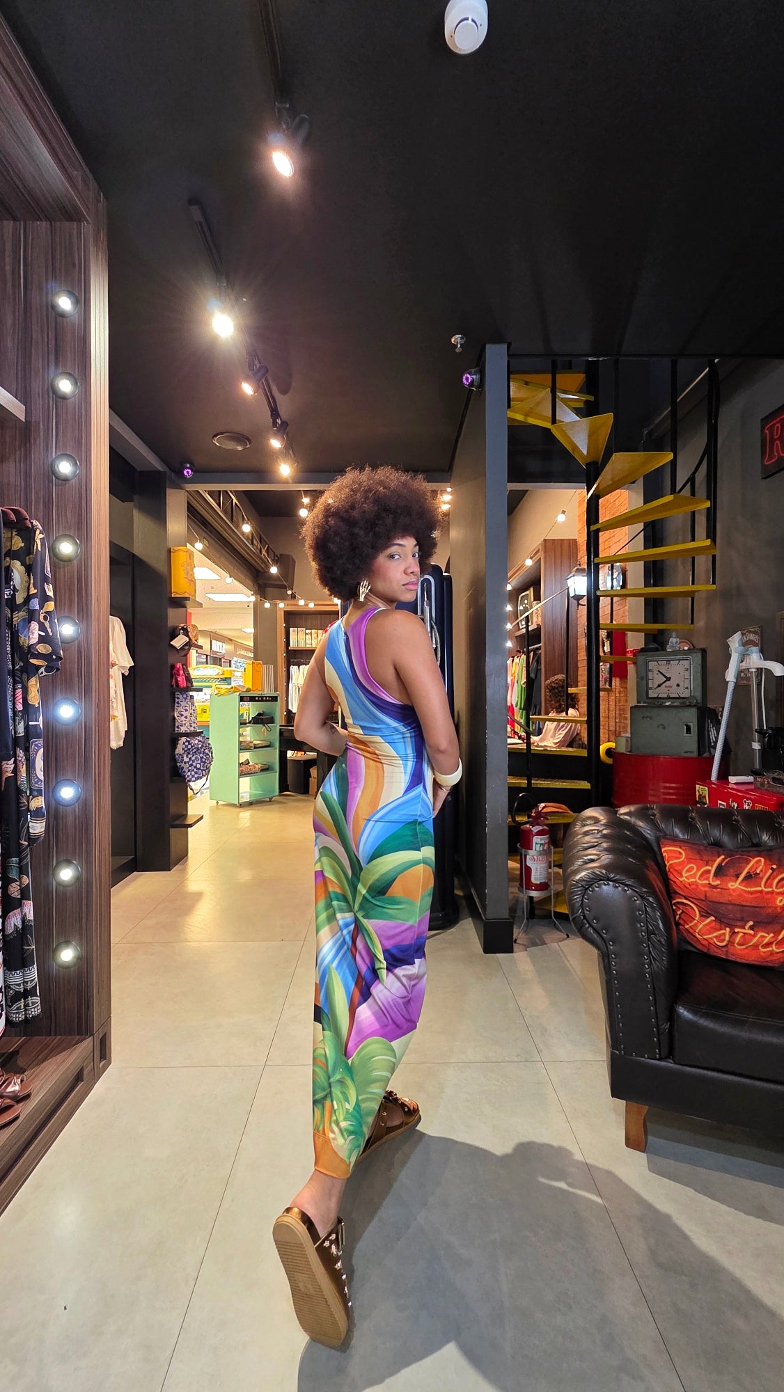 Vestido Farm Midi Montanha De Tucano Estampado