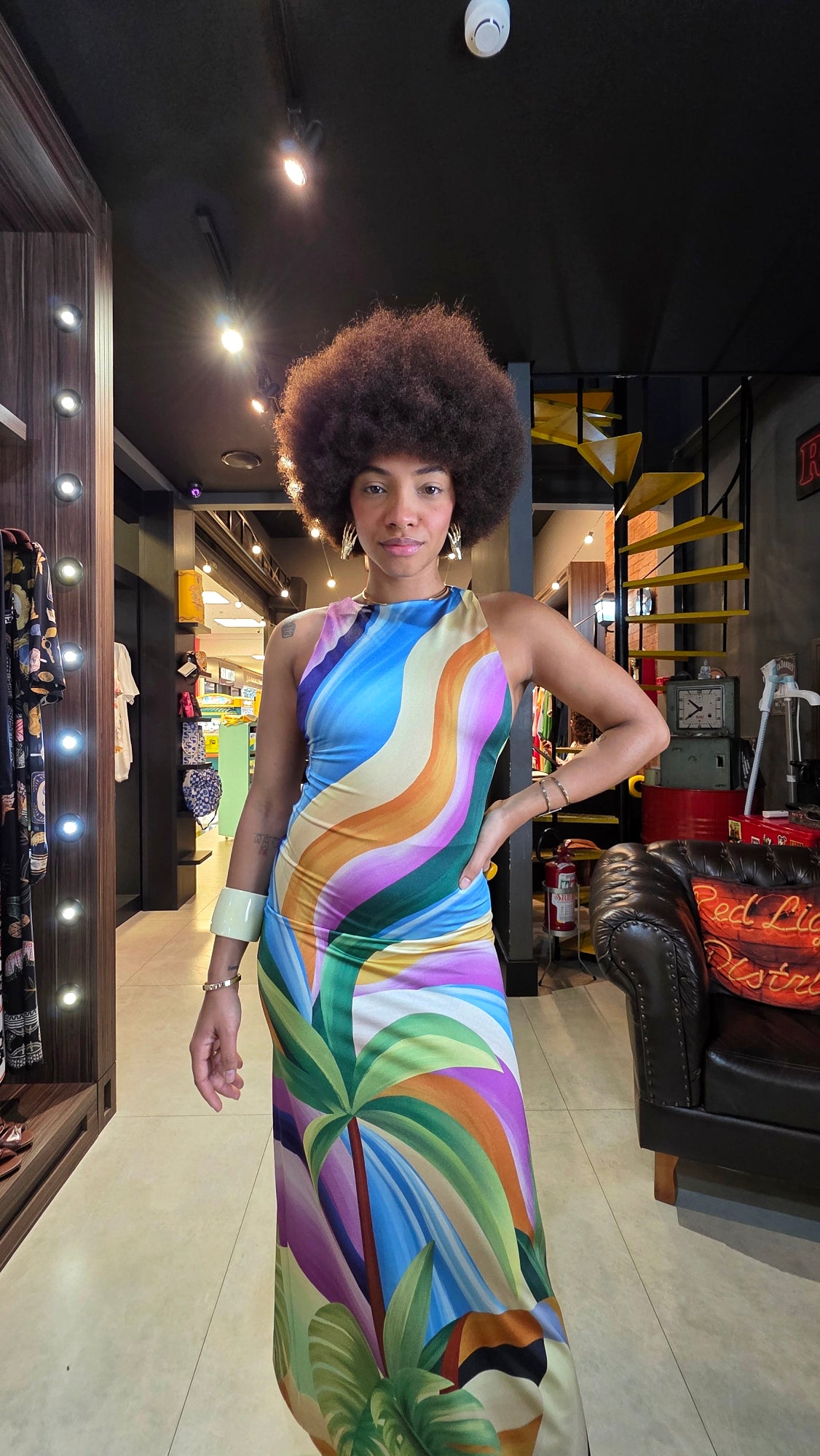 Vestido Farm Midi Montanha De Tucano Estampado