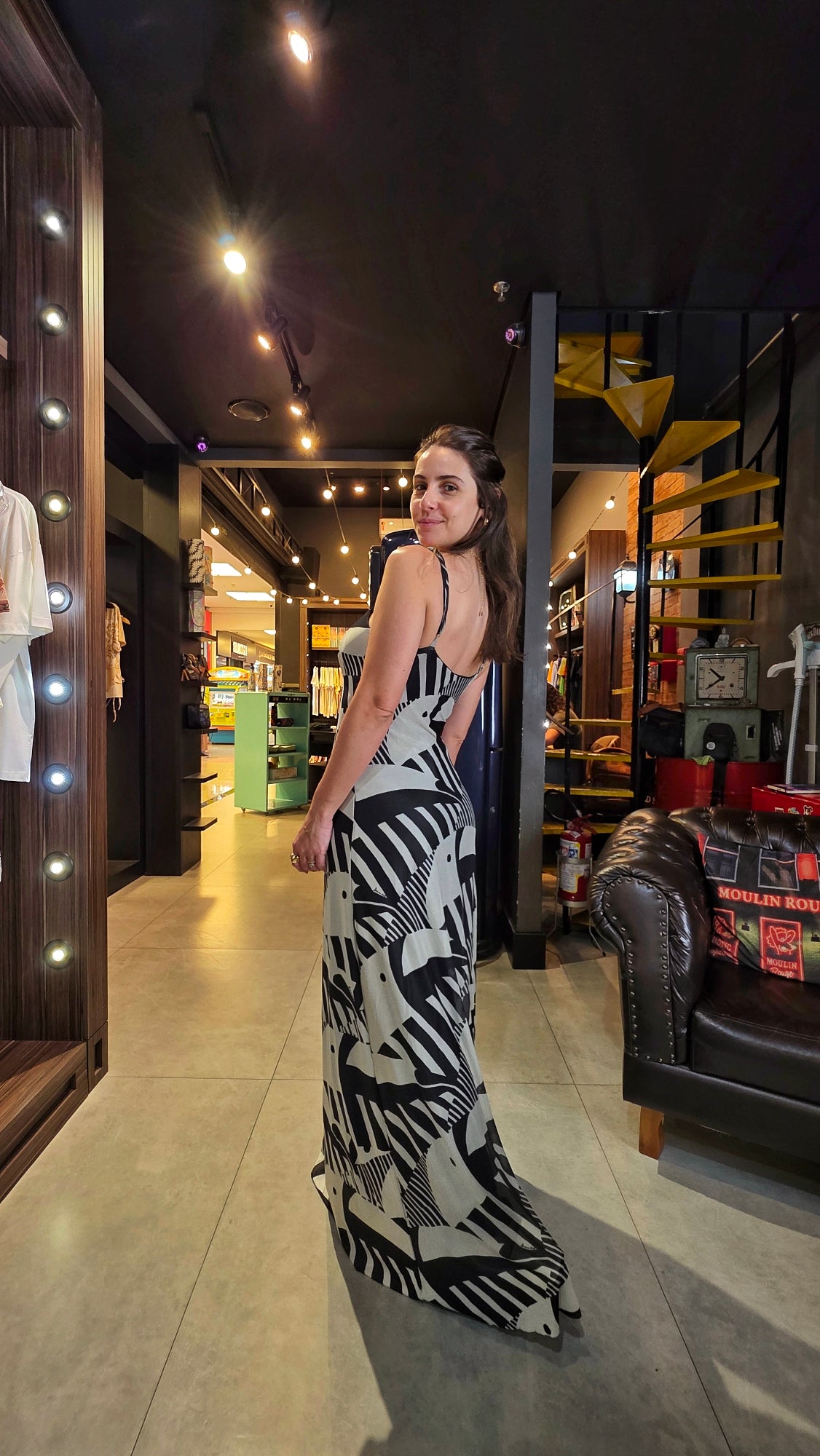 Vestido Farm Tule Cropped Tuca Legal Estampado