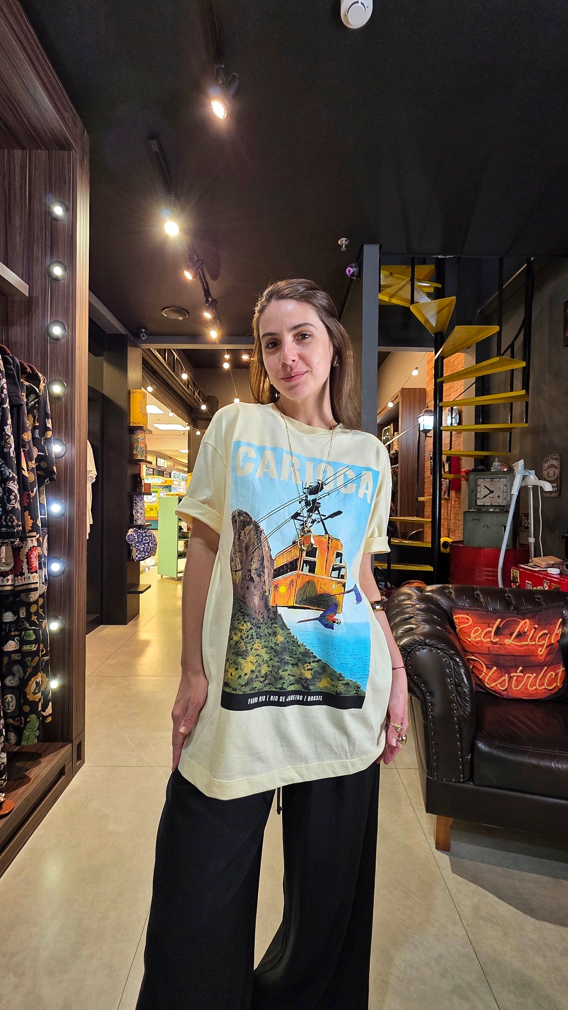 Tshirt Farm Média Paisagem Carioca Bondinho Estampado