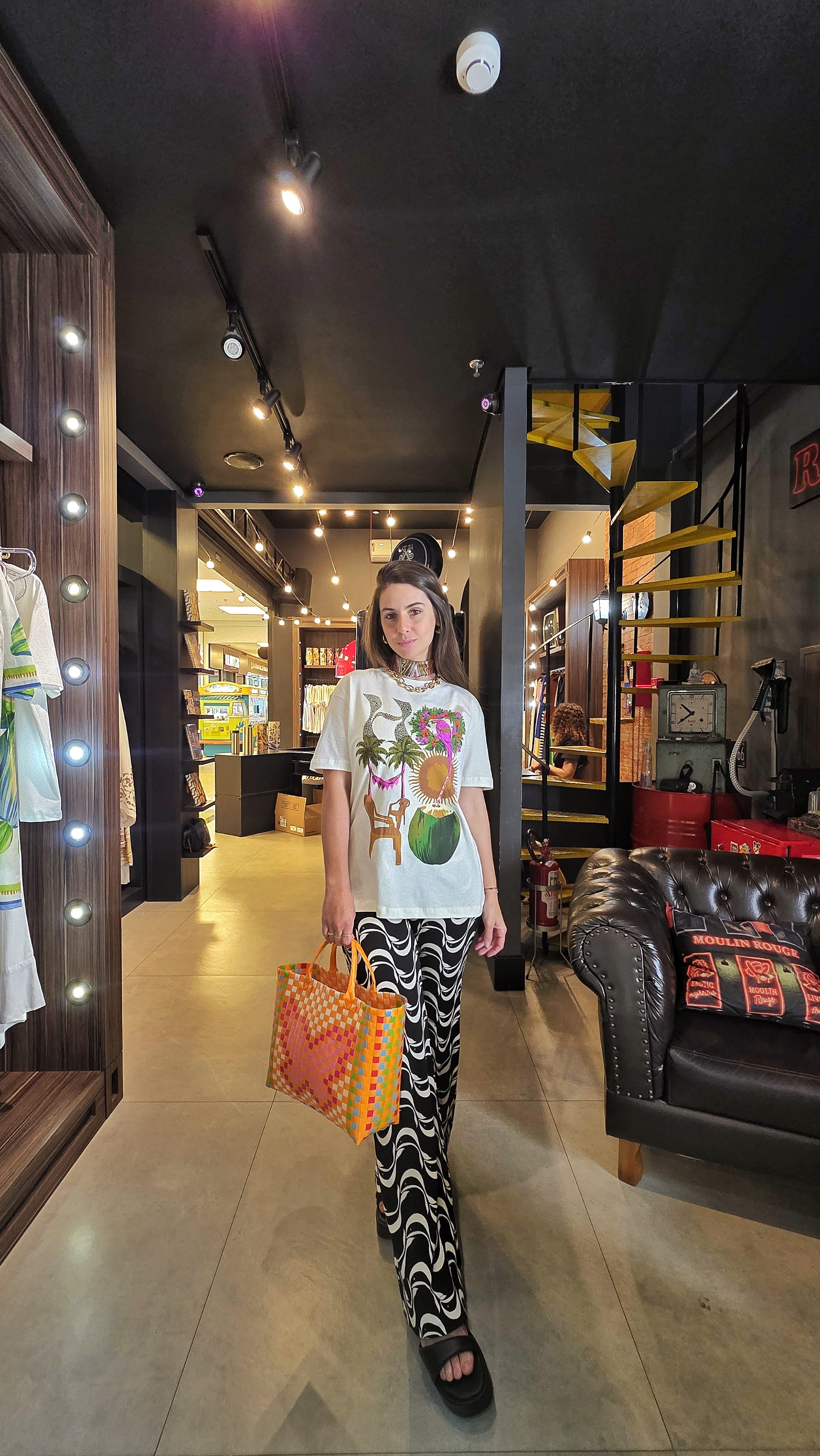 Calça Farm Flare Peixe Copa Estampado