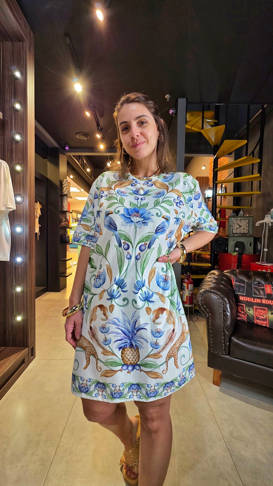 Vestido Farm Tshirt Basico Elsa Estampado