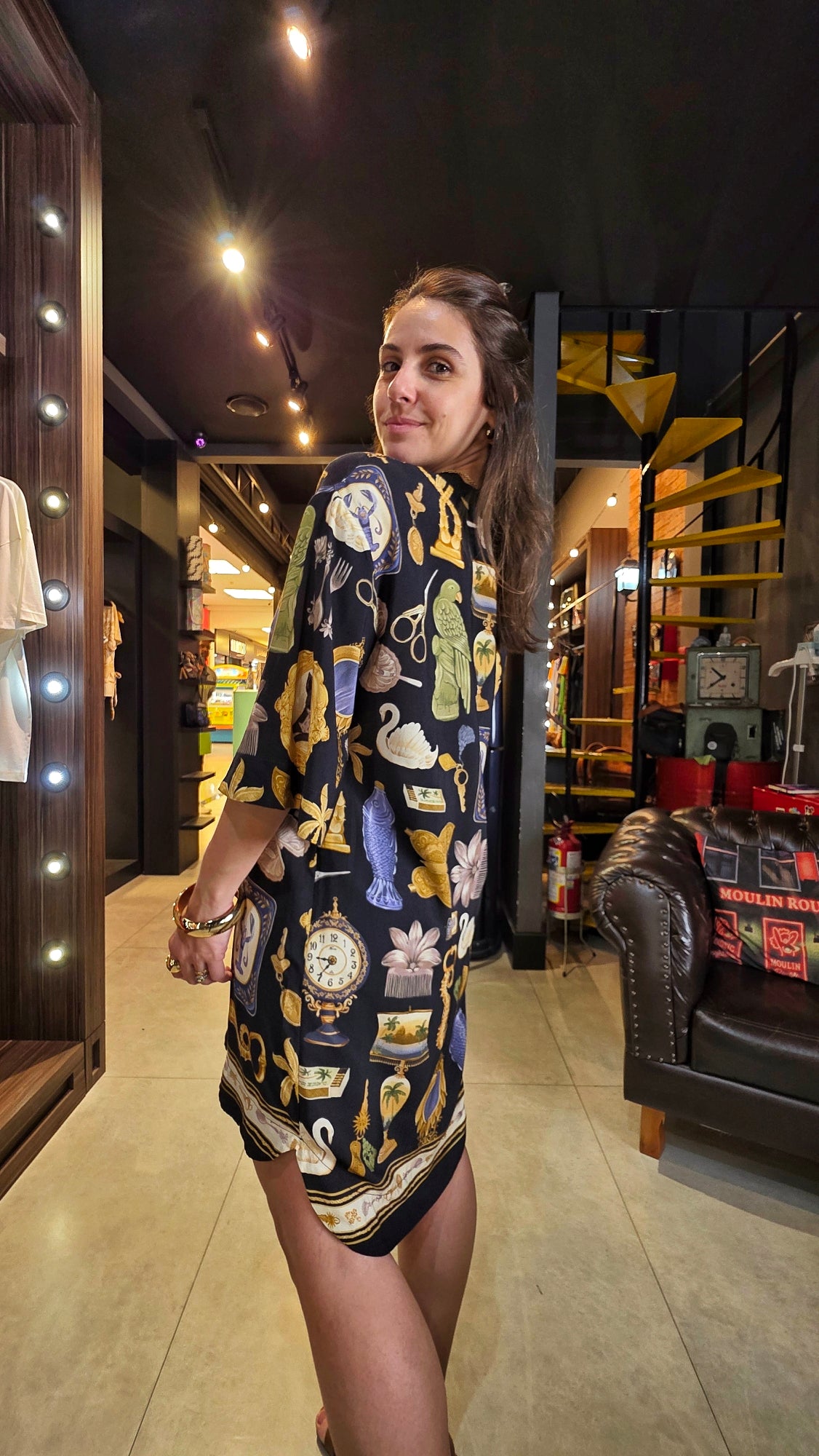 Vestido Farm Tshirt Bibelô Estampado