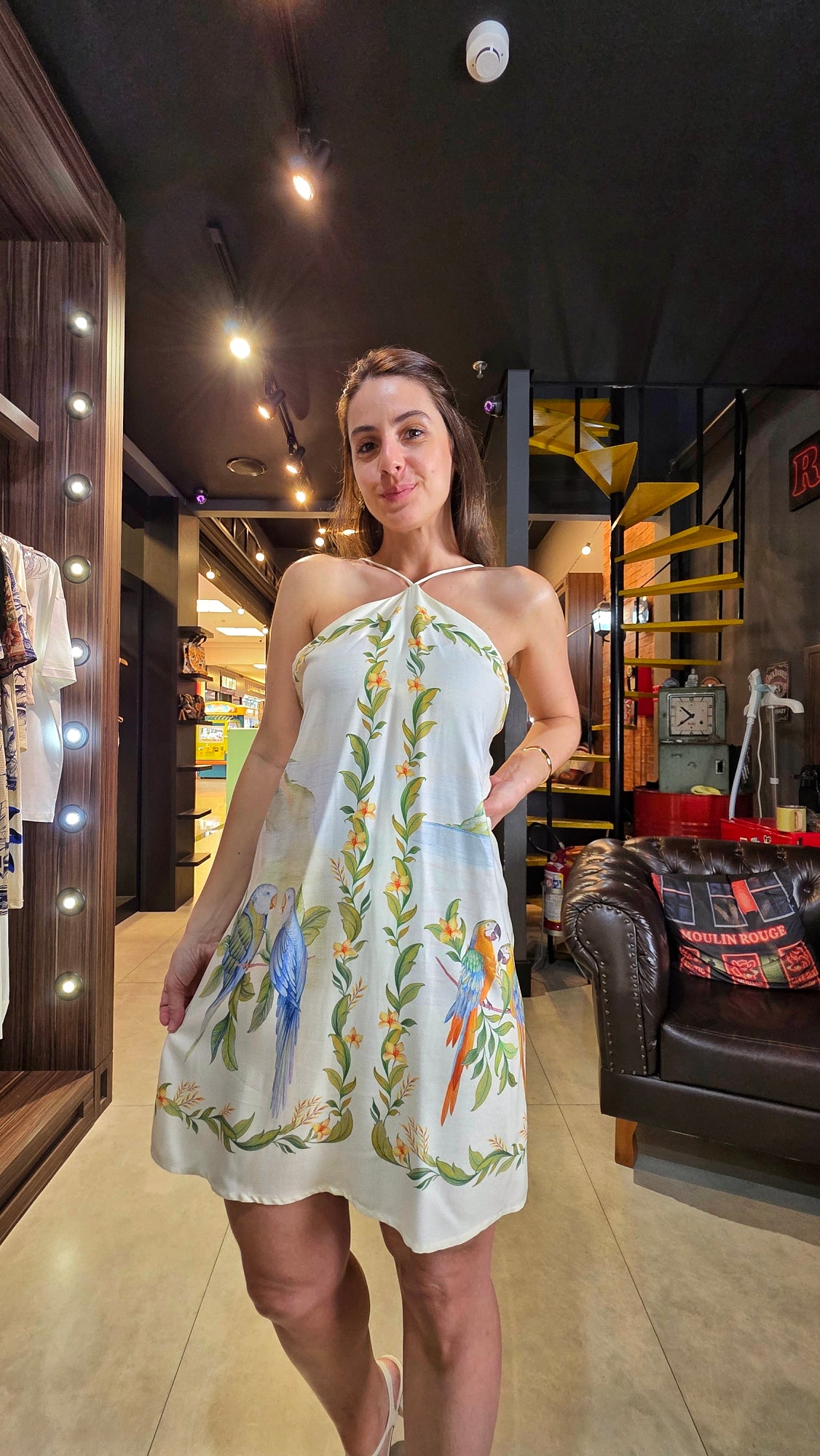 Vestido Farm Curto Brisa De Rio Estampado