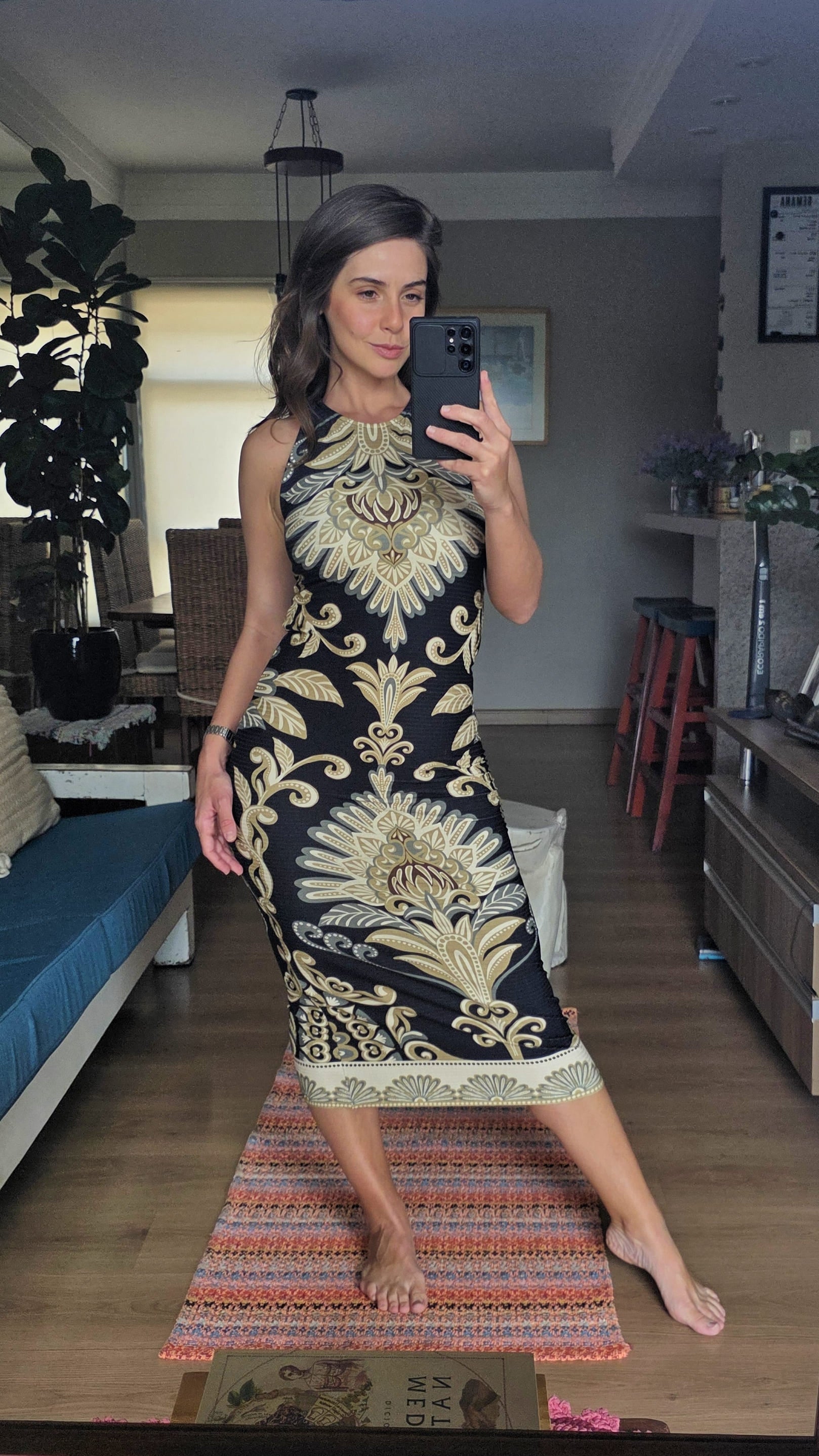 Vestido Farm Midi Georgia Estampado