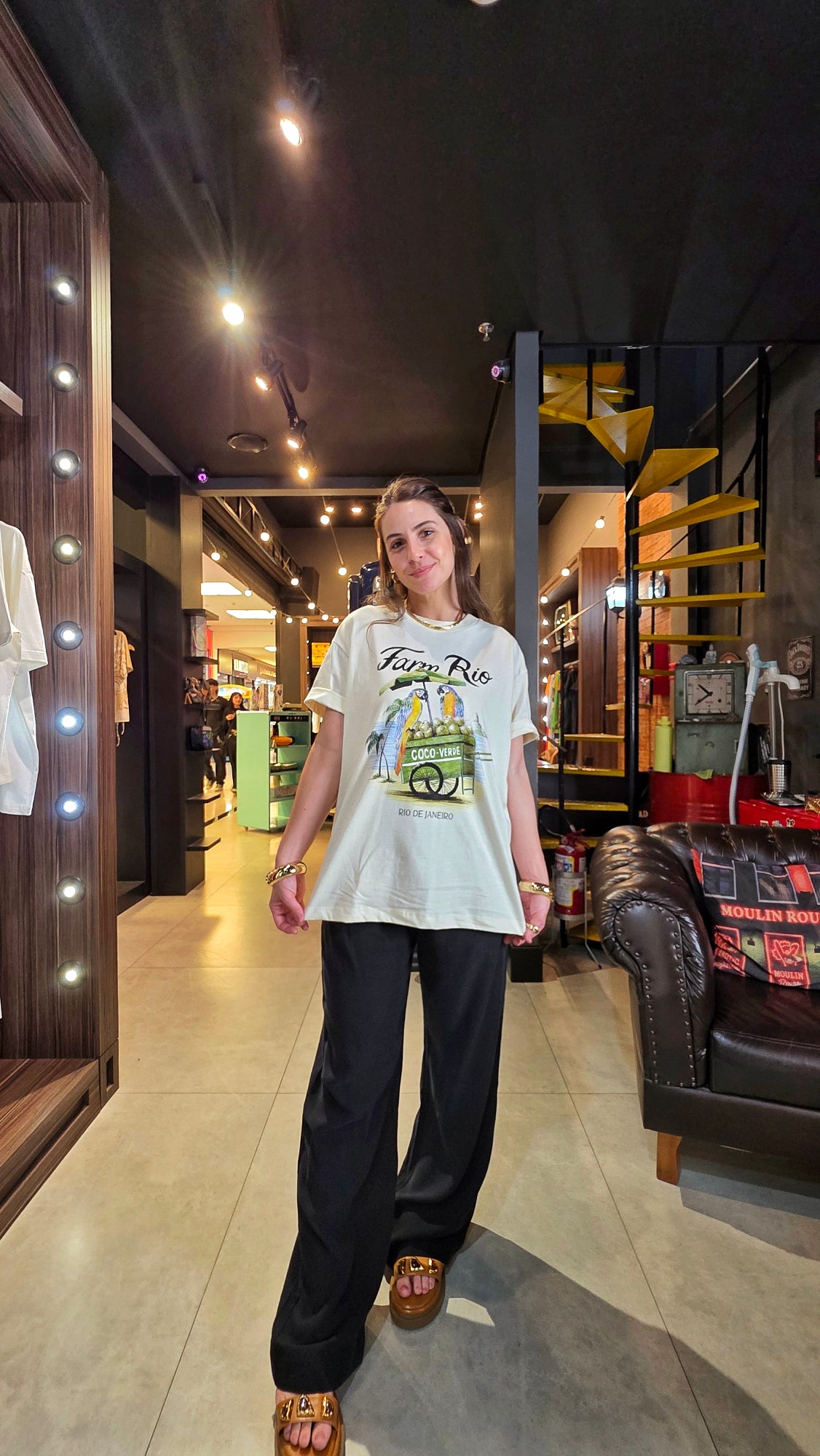 Tshirt Farm Média Carrinho De Coco Estampado