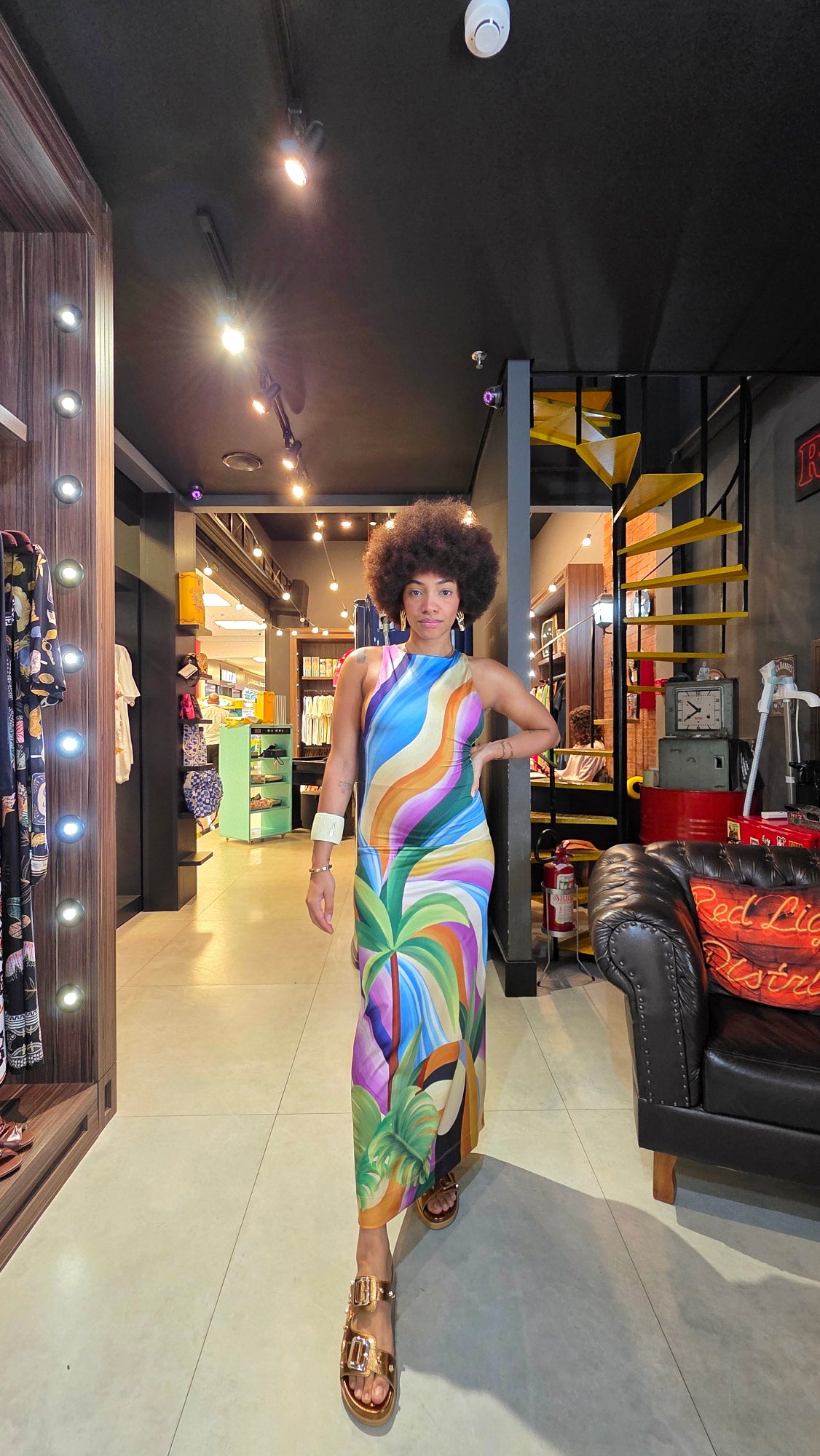 Vestido Farm Midi Montanha De Tucano Estampado