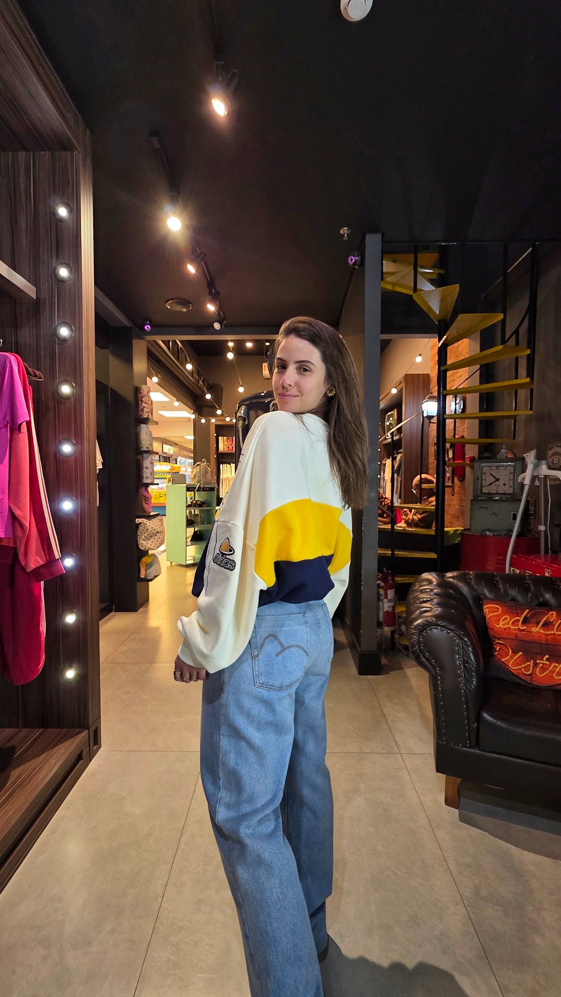 Calça Farm Reta Cintura Media Jeans Claro
