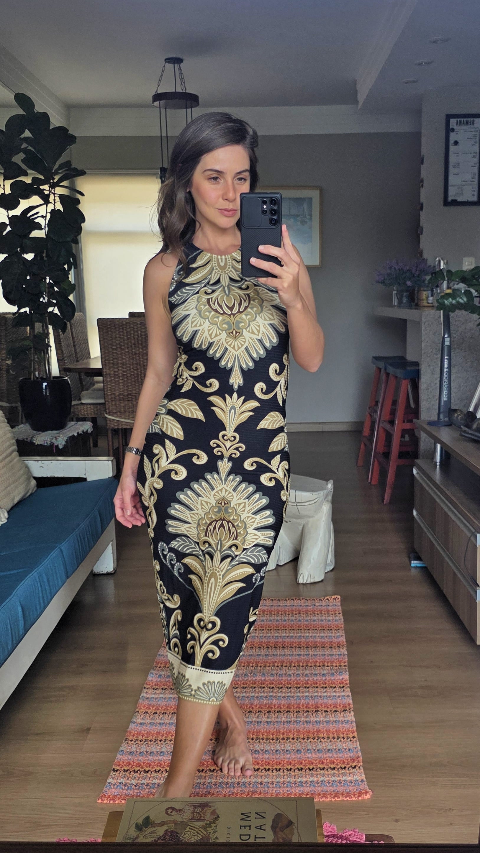 Vestido Farm Midi Georgia Estampado