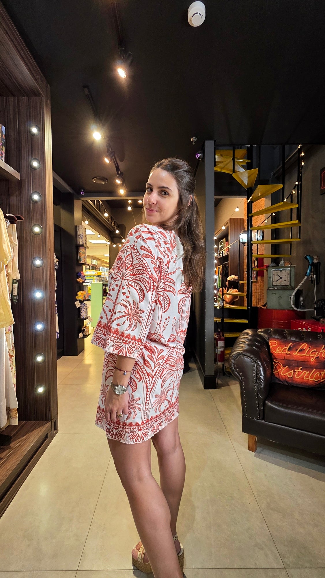 Vestido Farm Tshirt Big Coqueiro De Flor Estampado