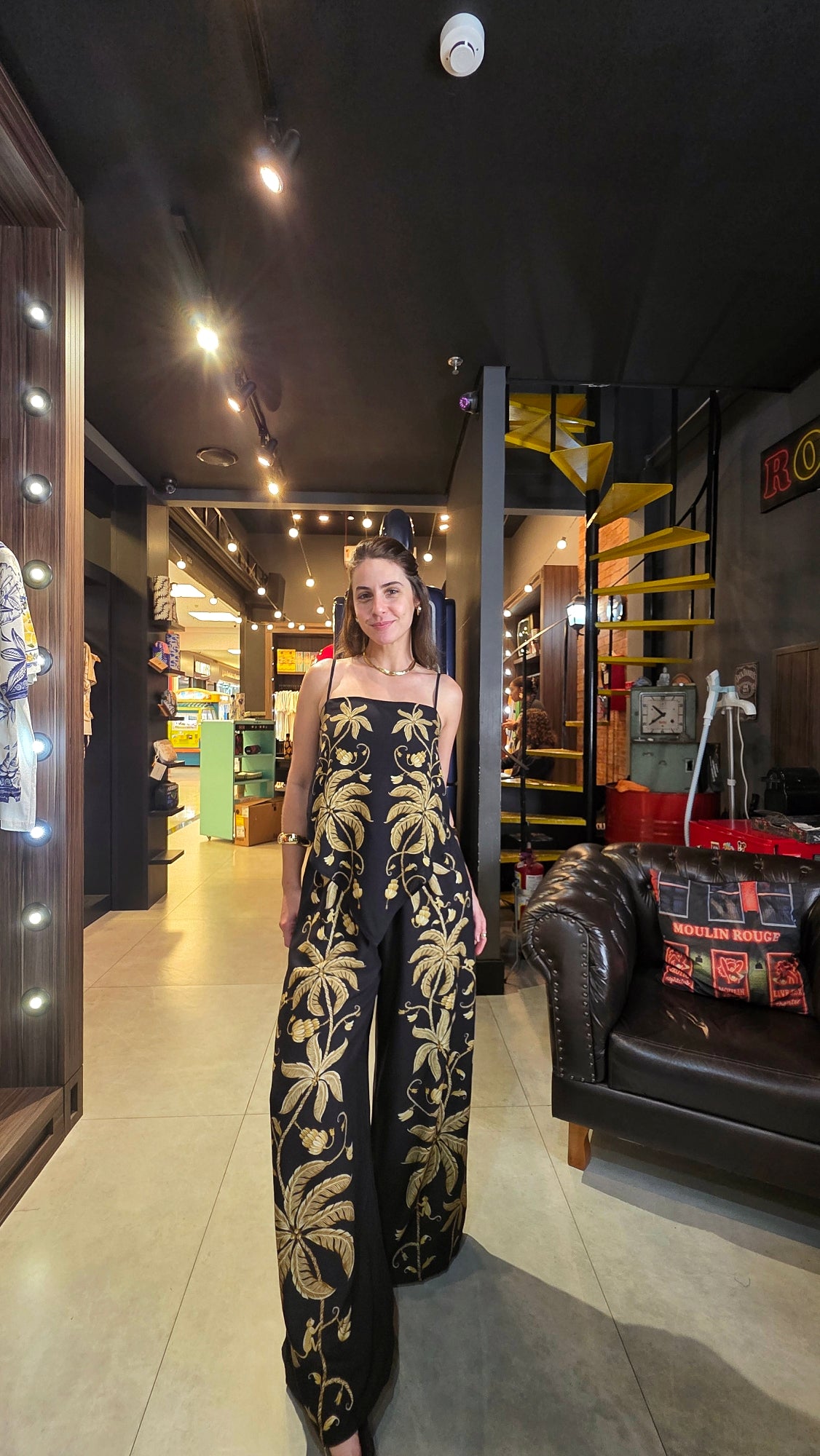 Calça Farm Pantalona Ourinho Tropical Estampado