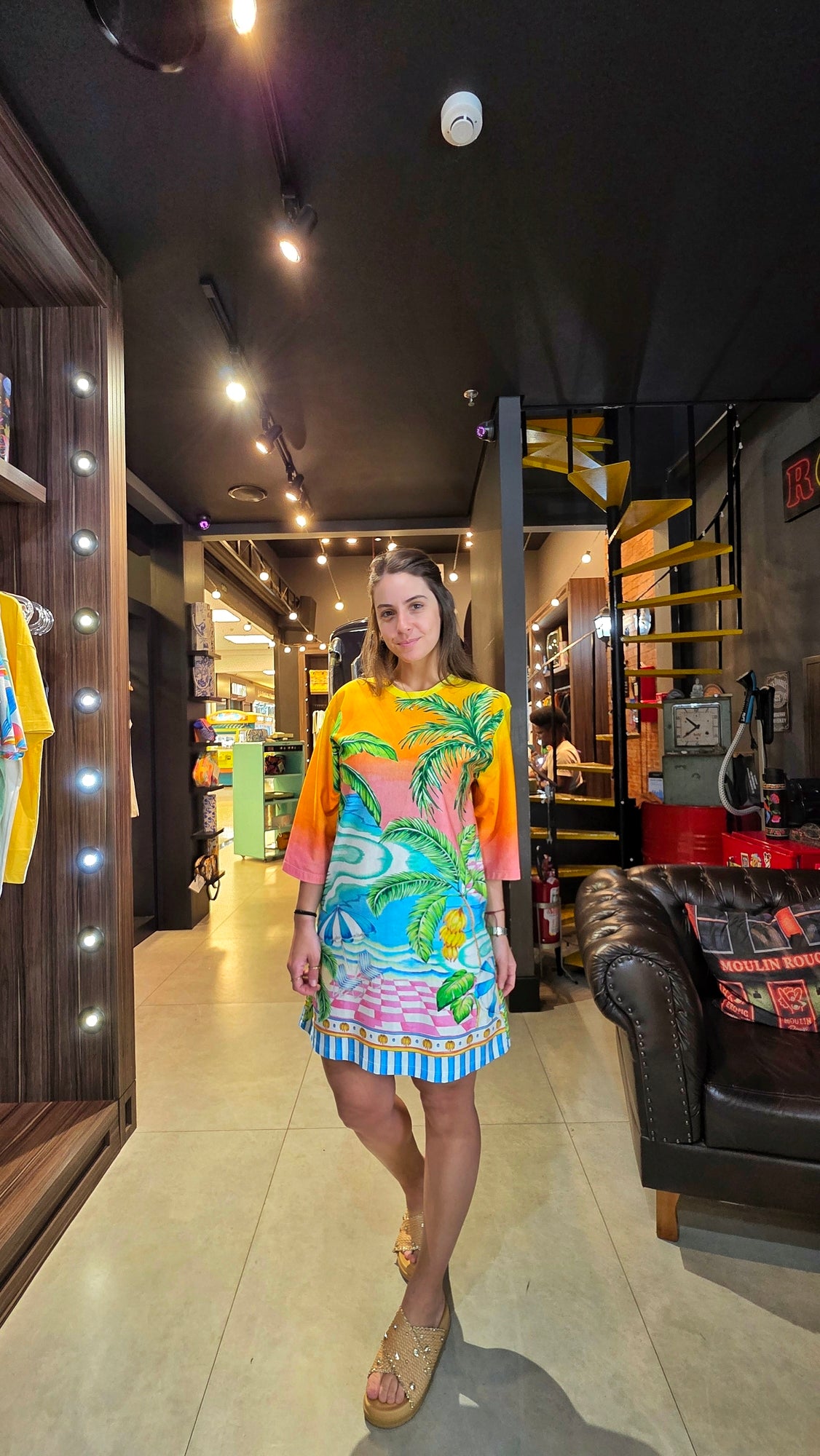 Vestido Farm Tshirt Big Paisagem Solar Estampado