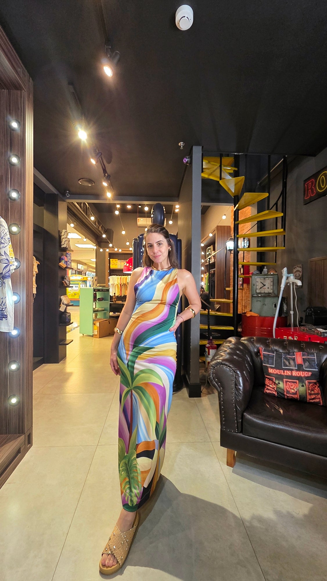 Vestido Farm Midi Montanha De Tucano Estampado