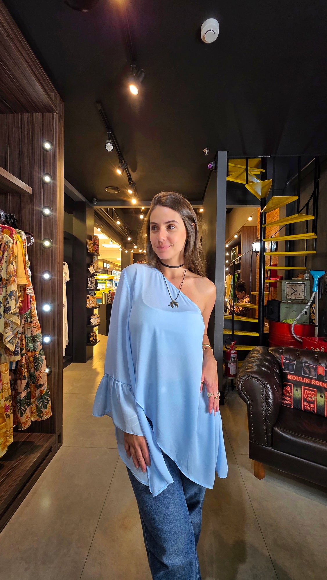 Blusa MYFT Ombro Único Assimétrica