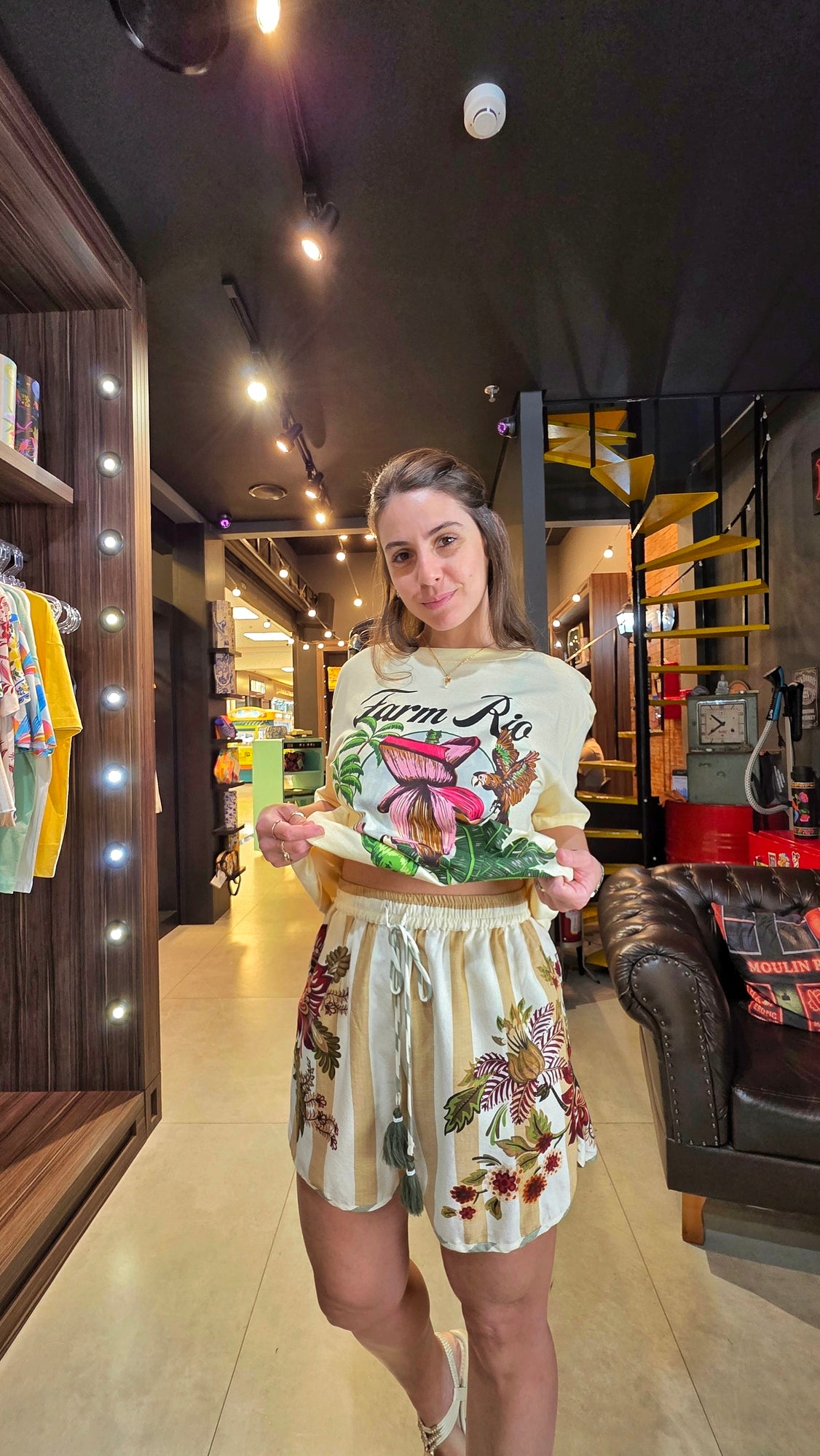 Short Farm Floral Ligia Estampado
