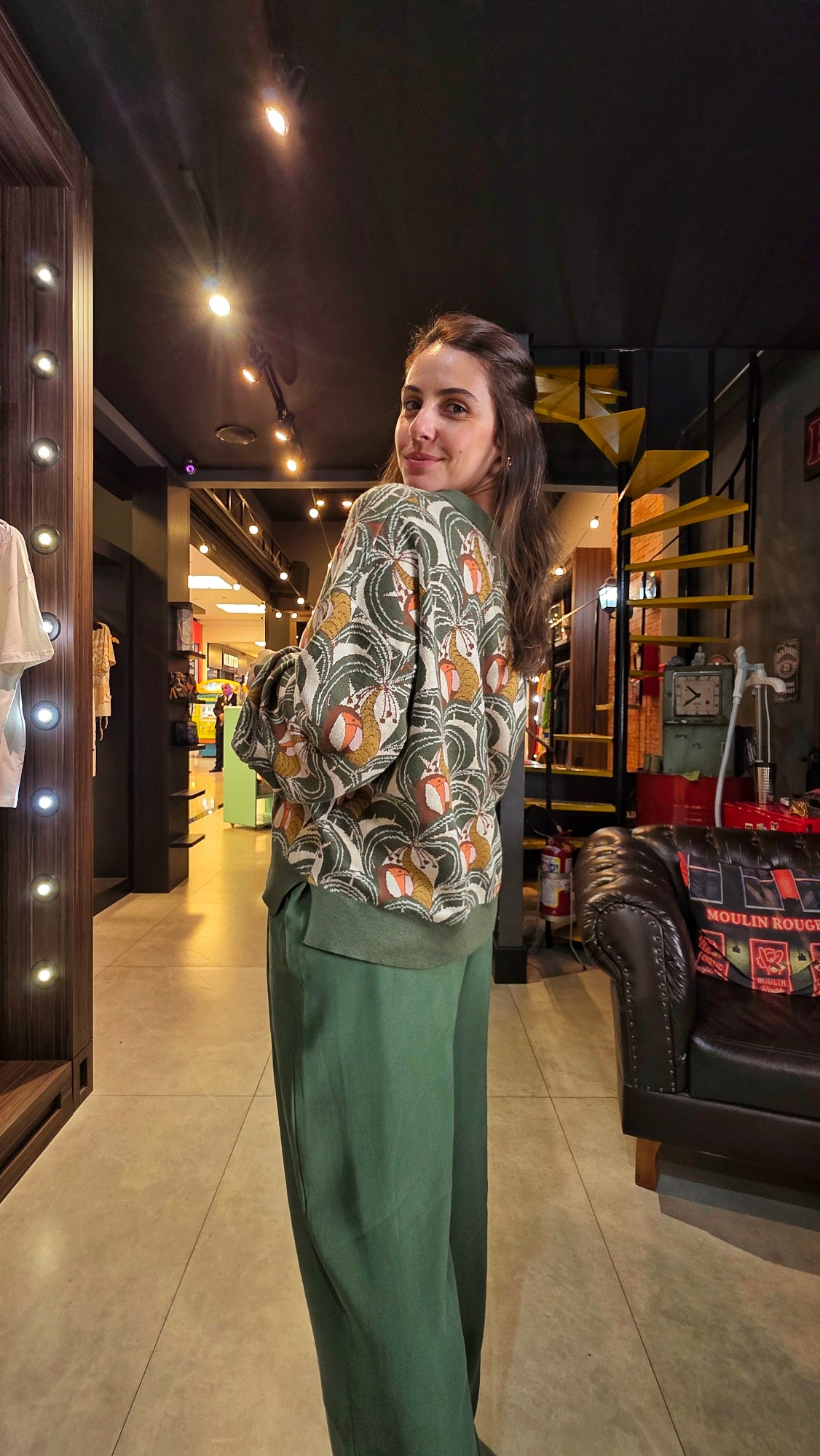 Polo Farm Tricot Jacquard Banana Da Terra Estampado