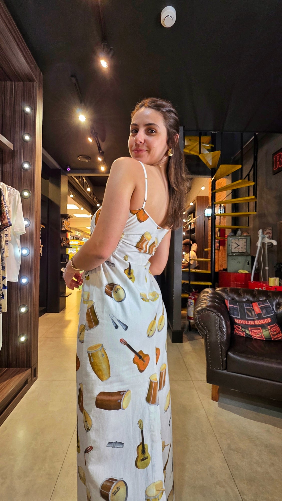 Vestido Farm Longo Som Do Rio Estampado