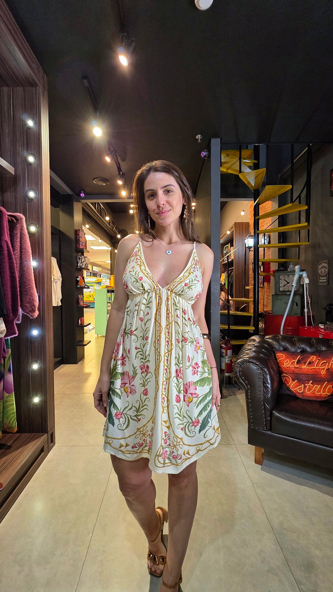 Vestido Farm Curto Floral Nusa Estampado