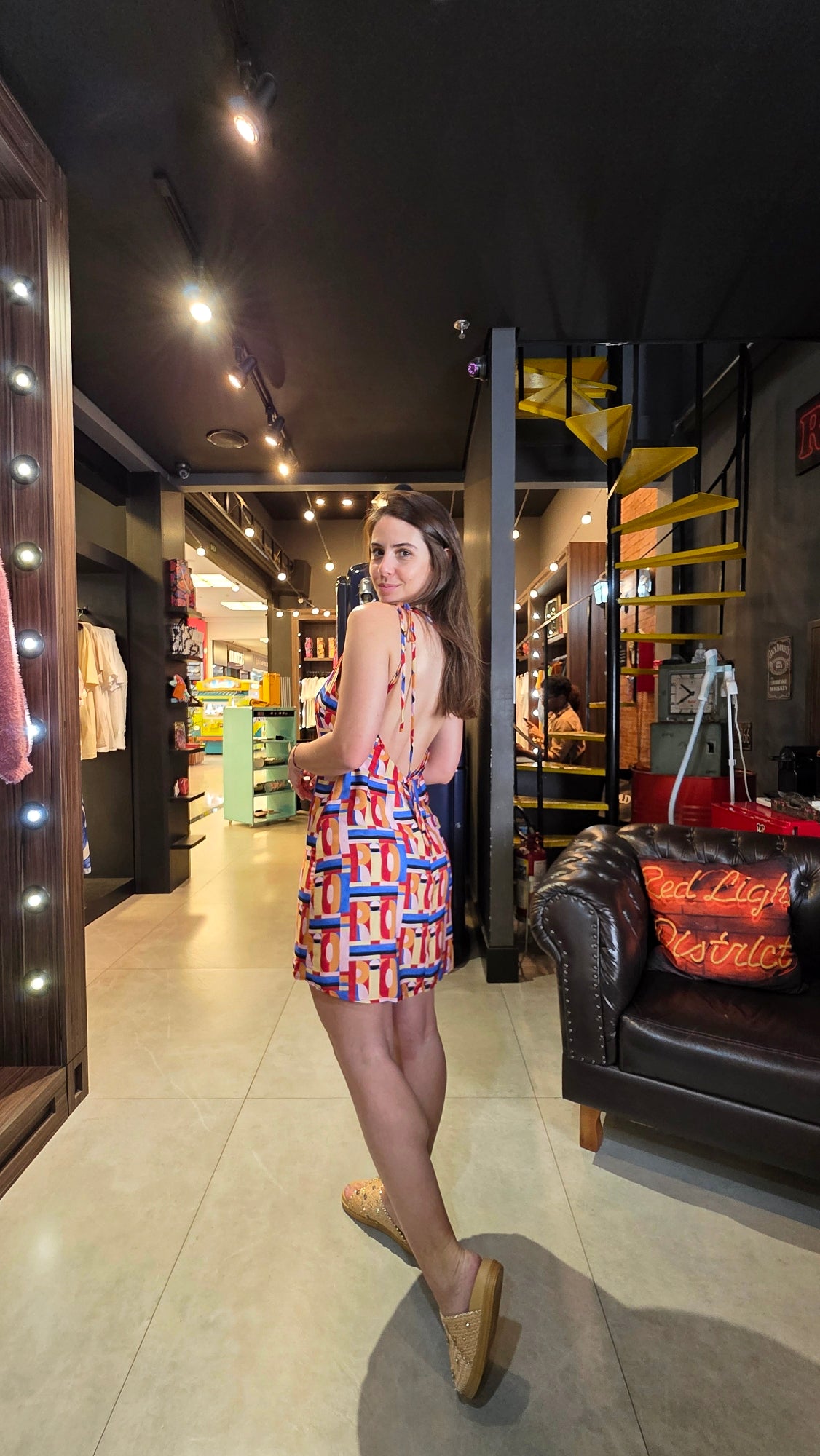 Vestido Farm Curto Rio Gráfico Estampado