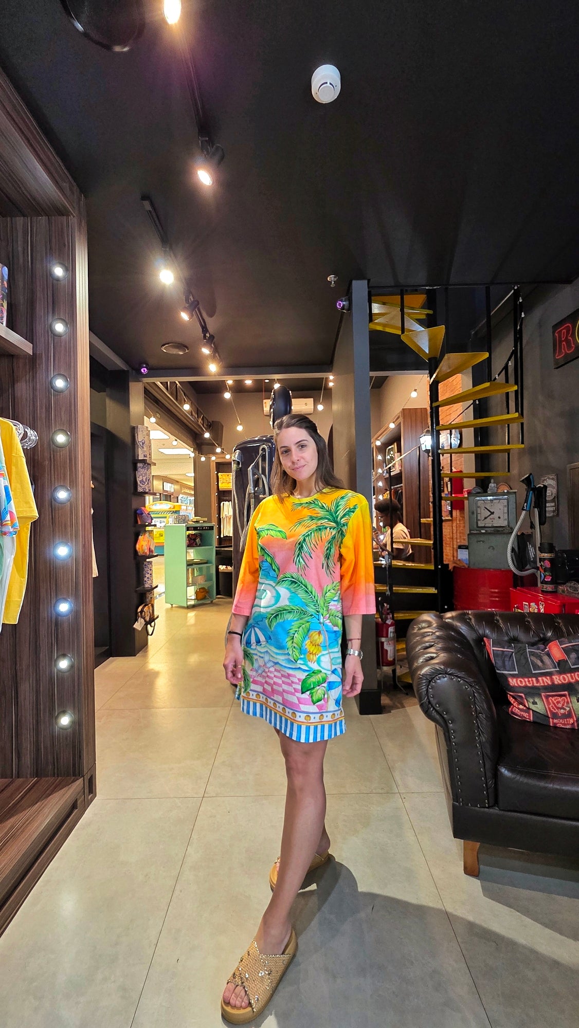 Vestido Farm Tshirt Big Paisagem Solar Estampado