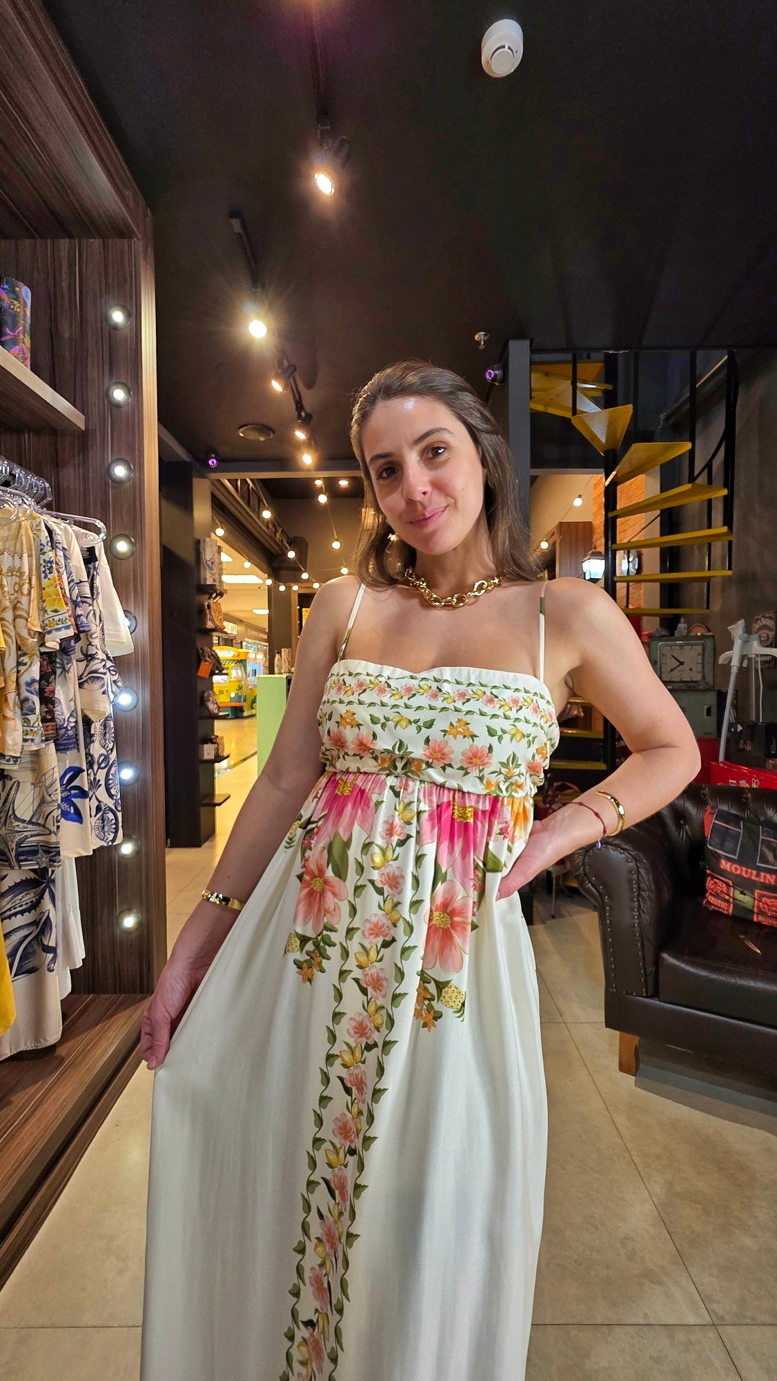 Farm Vestido Longo Carolina Estampado