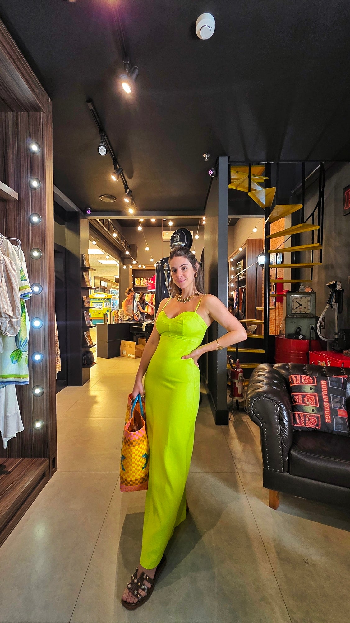 Vestido MYFT Super Midi De Alça Com Linho