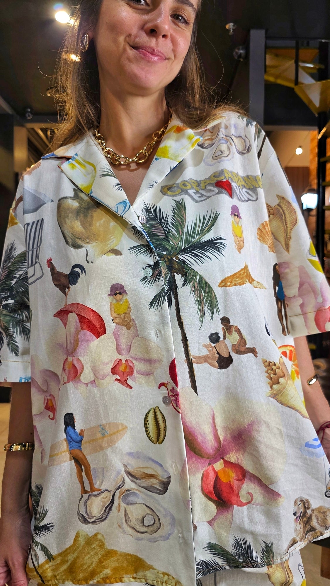 Camisa Farm Colagem Carioca Estampado