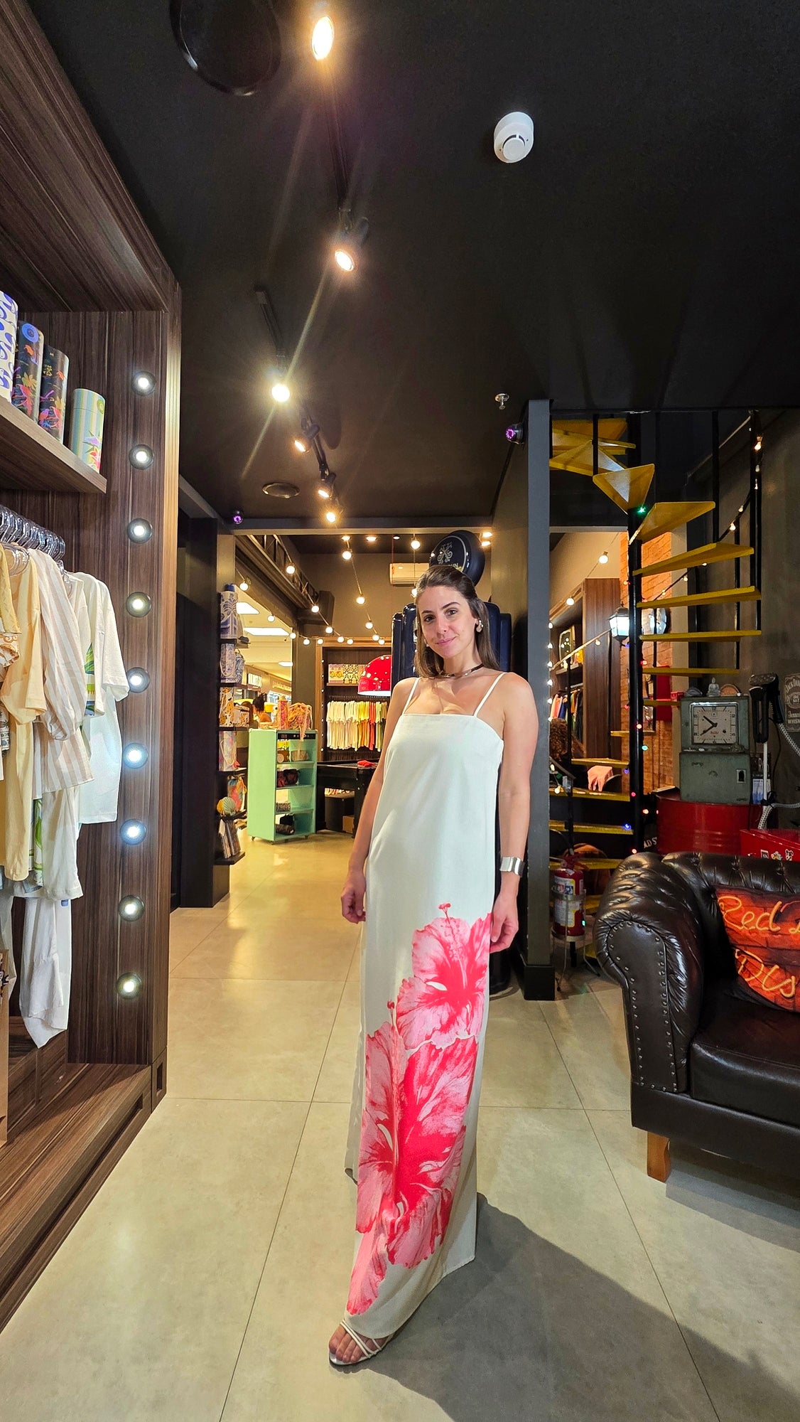 Vestido MYFT Super Midi De Alça Com Linho