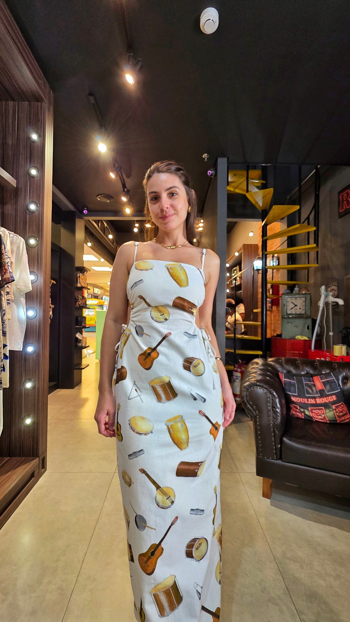 Vestido Farm Longo Som Do Rio Estampado