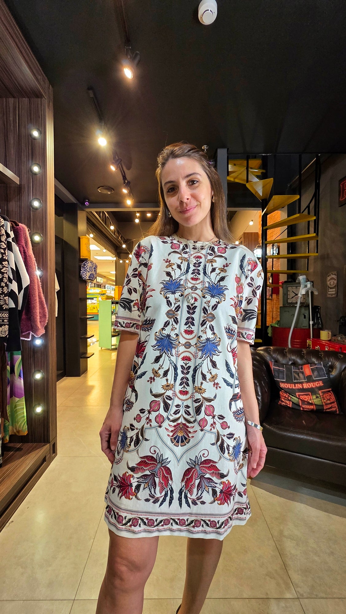Vestido Farm Tshirt Básico Bohoflor Estampado