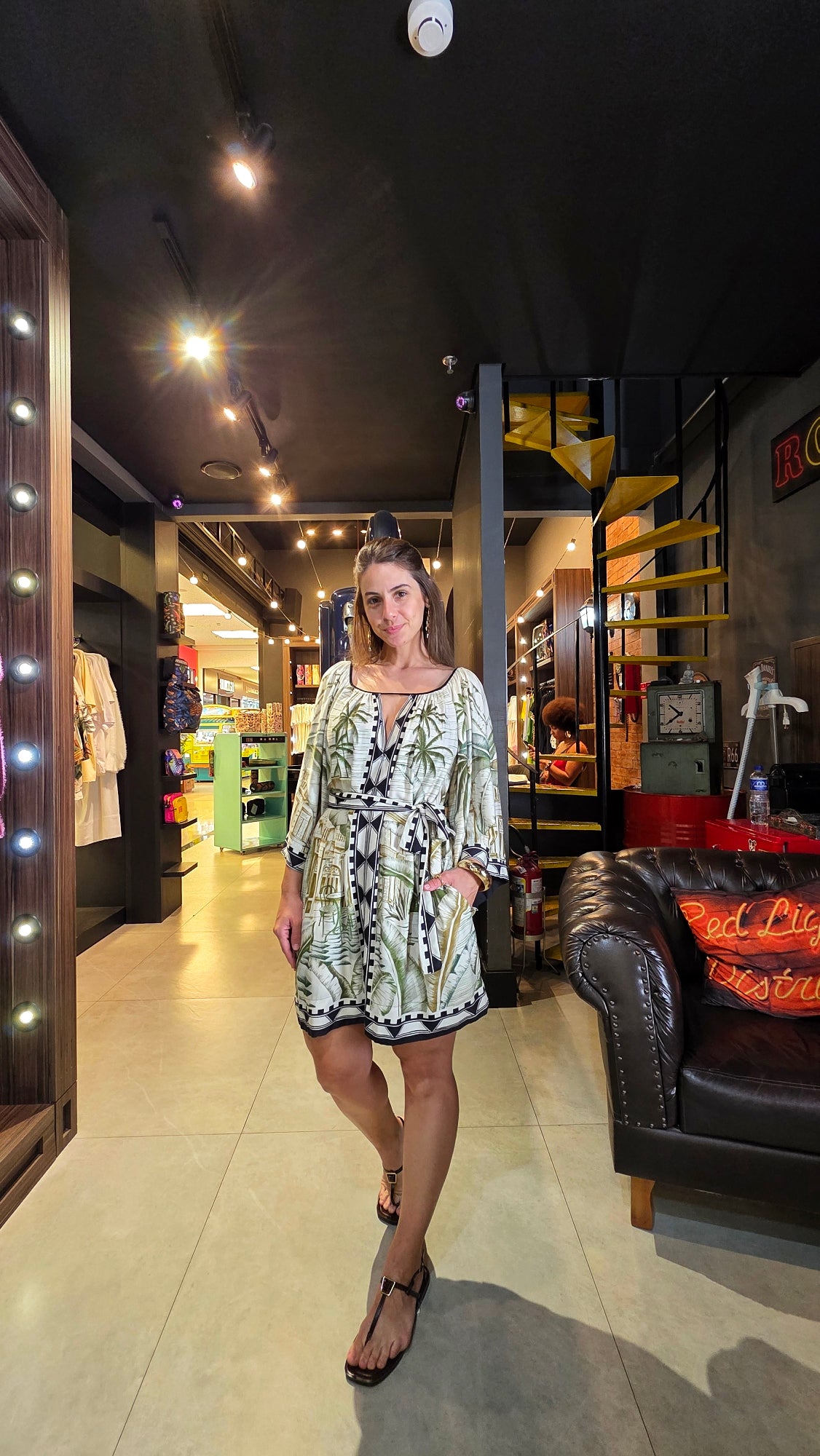 Vestido Farm Curto Vila Teresa Estampado