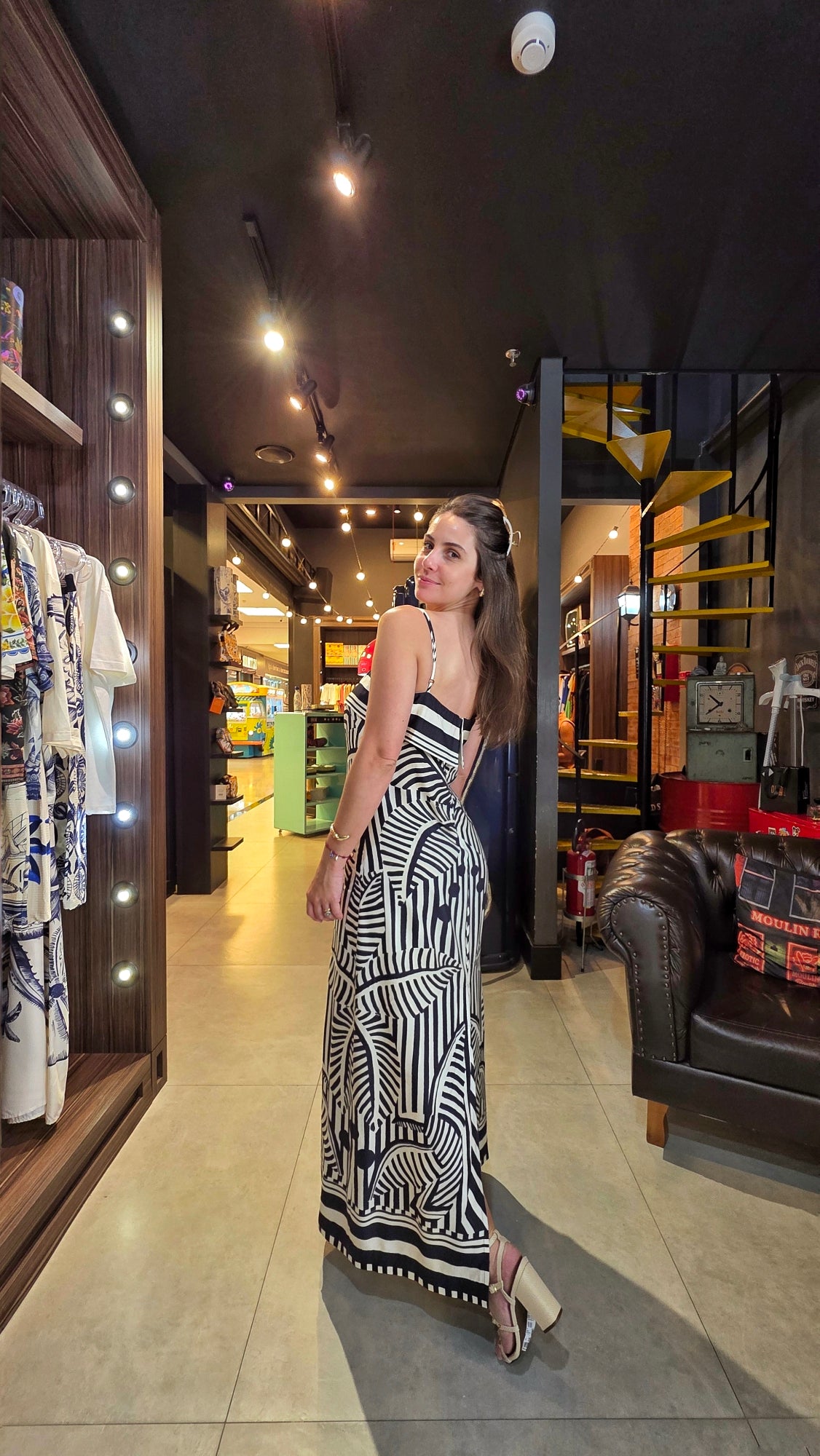 Vestido Farm Flor Listra Tropical Estampado