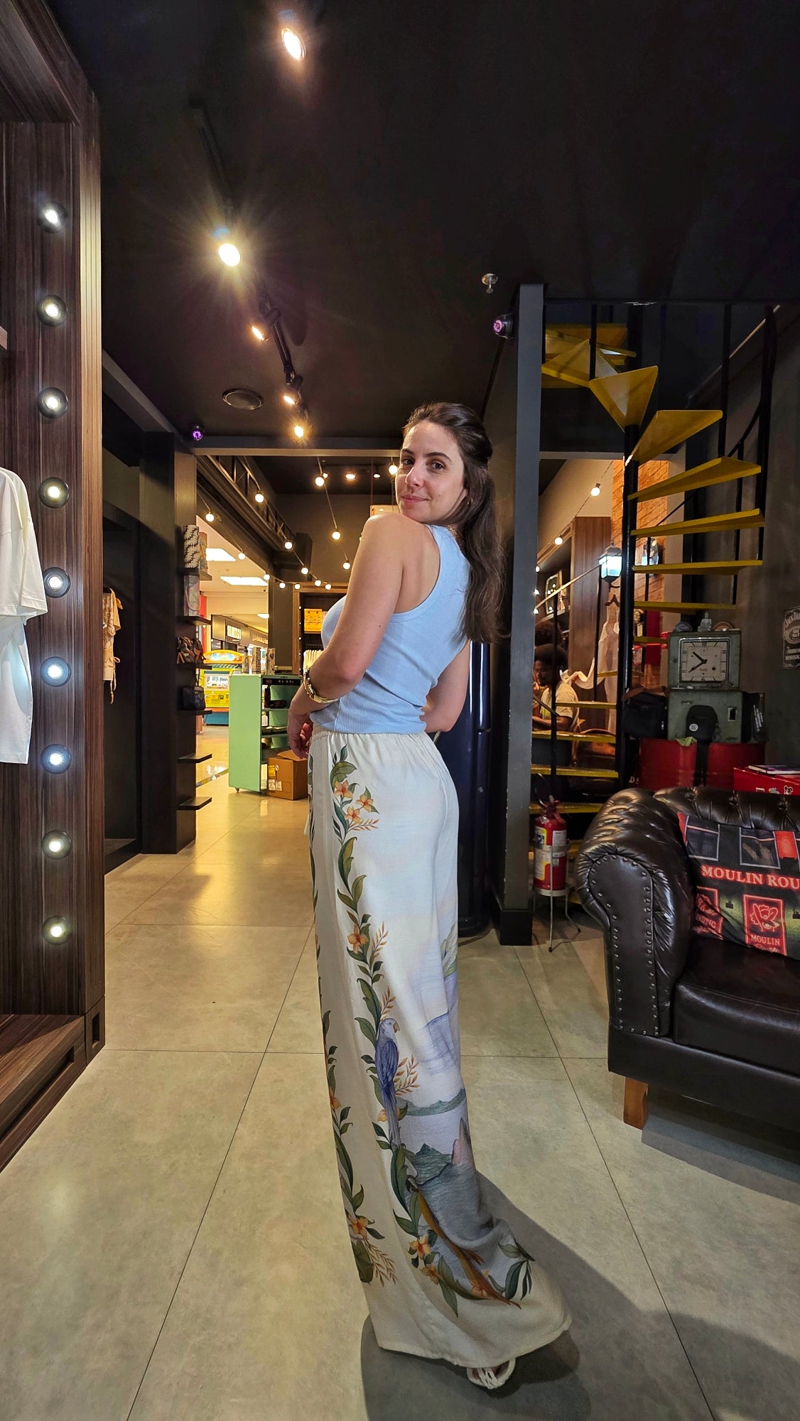 Calça Farm Pantalona Brisa De Rio Estampado