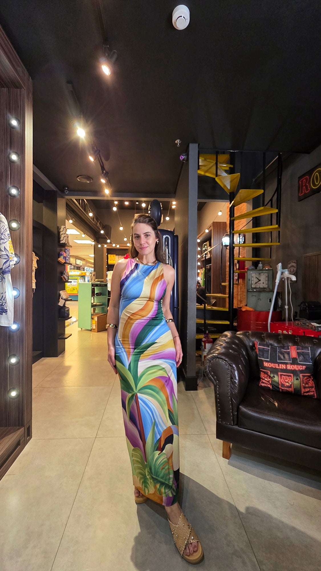 Vestido Farm Midi Montanha De Tucano Estampado