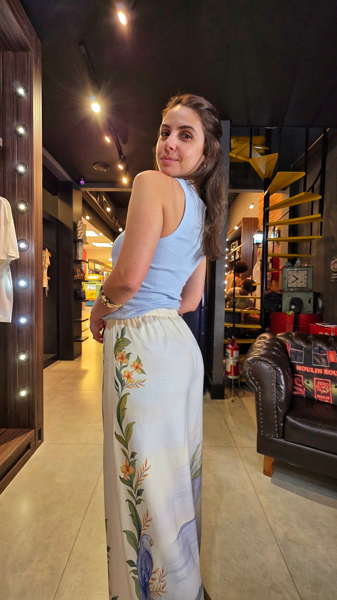 Calça Farm Pantalona Brisa De Rio Estampado