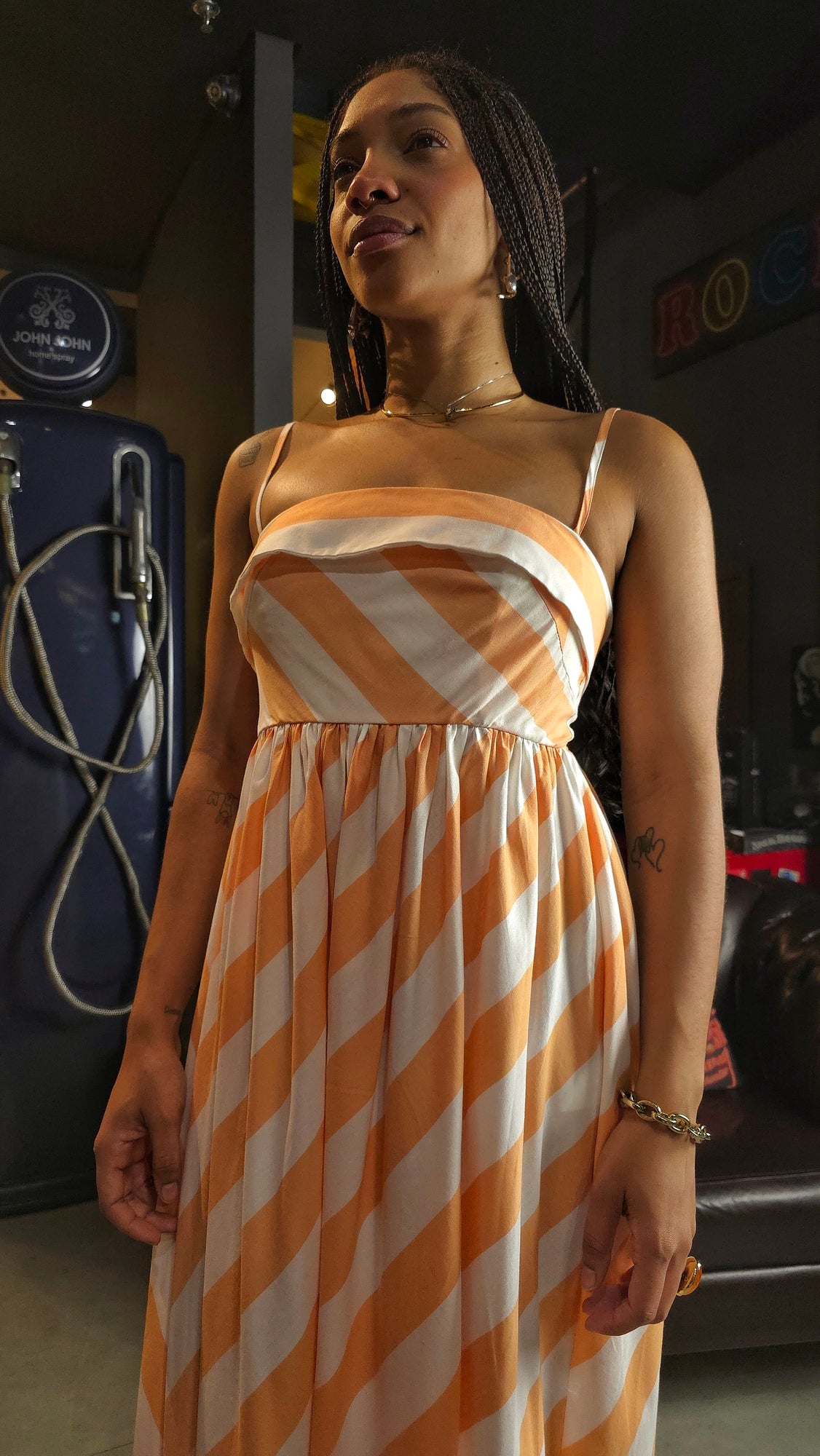 Vestido Farm Alcinhas Mistura De Listra