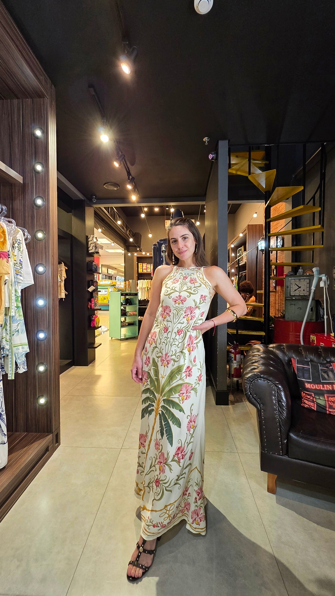 Vestido Farm Longo Floral Nusa Estampado