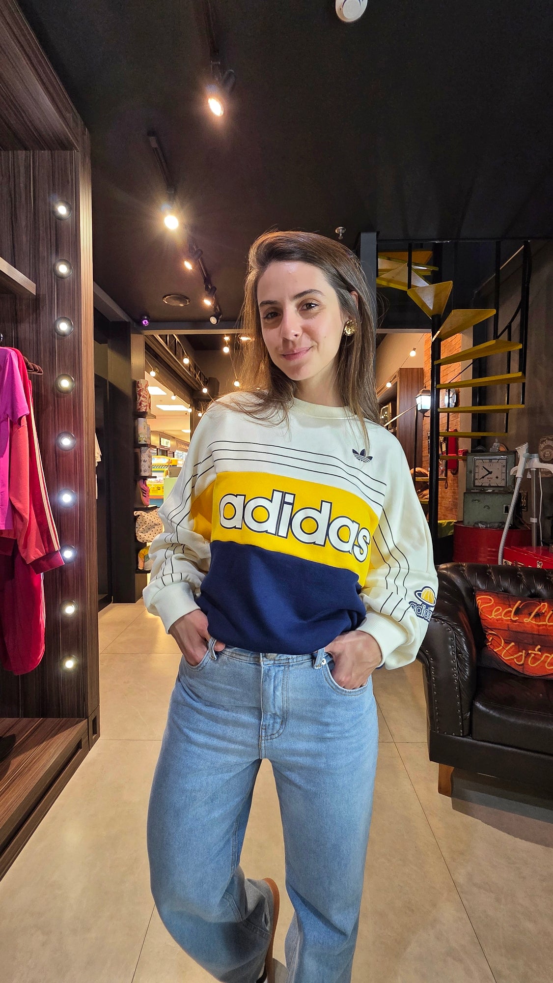 Calça Farm Reta Cintura Media Jeans Claro