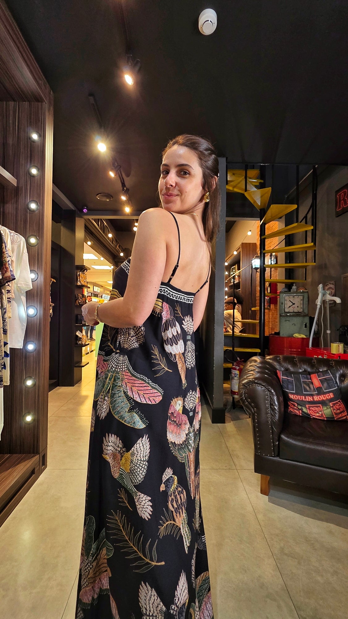 Vestido Farm Longo Recanto Dos Pássaros Estampado